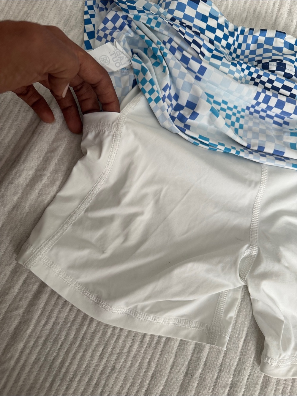 Blue Checkered A-Line Women's Skirt - Picture 8 of 12